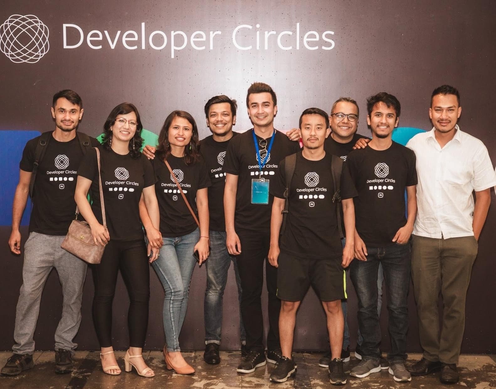 Me standing on developer circles meetup with young innovations colleagues